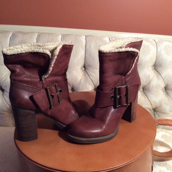 Boho Sherpa Heeled Bootie - Picture 1 of 6